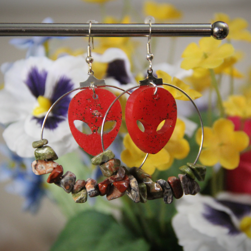 Intergalactic Traveller Gemstone Hoop Earrings