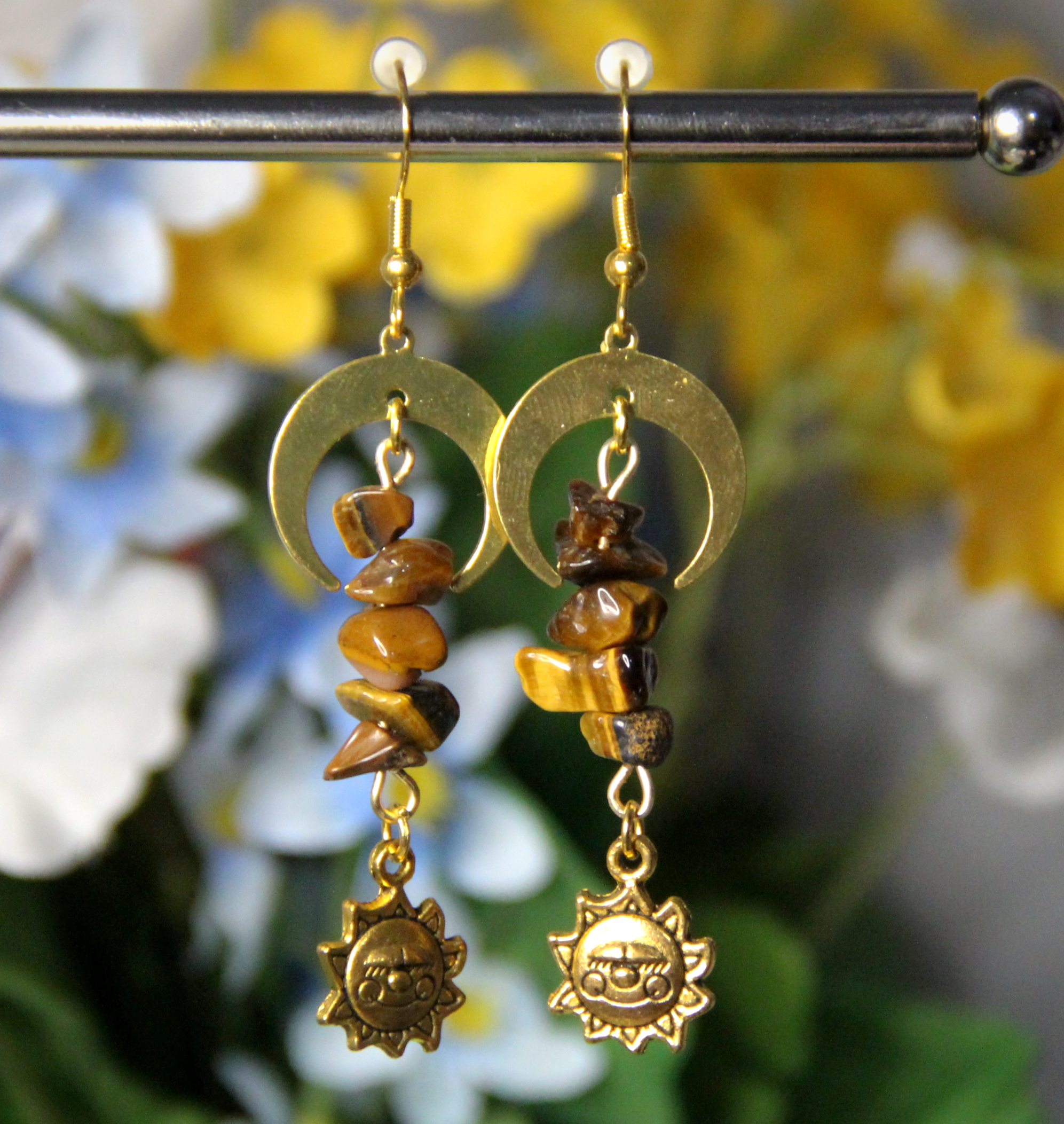 Celestial Lotus Gemstone Earrings