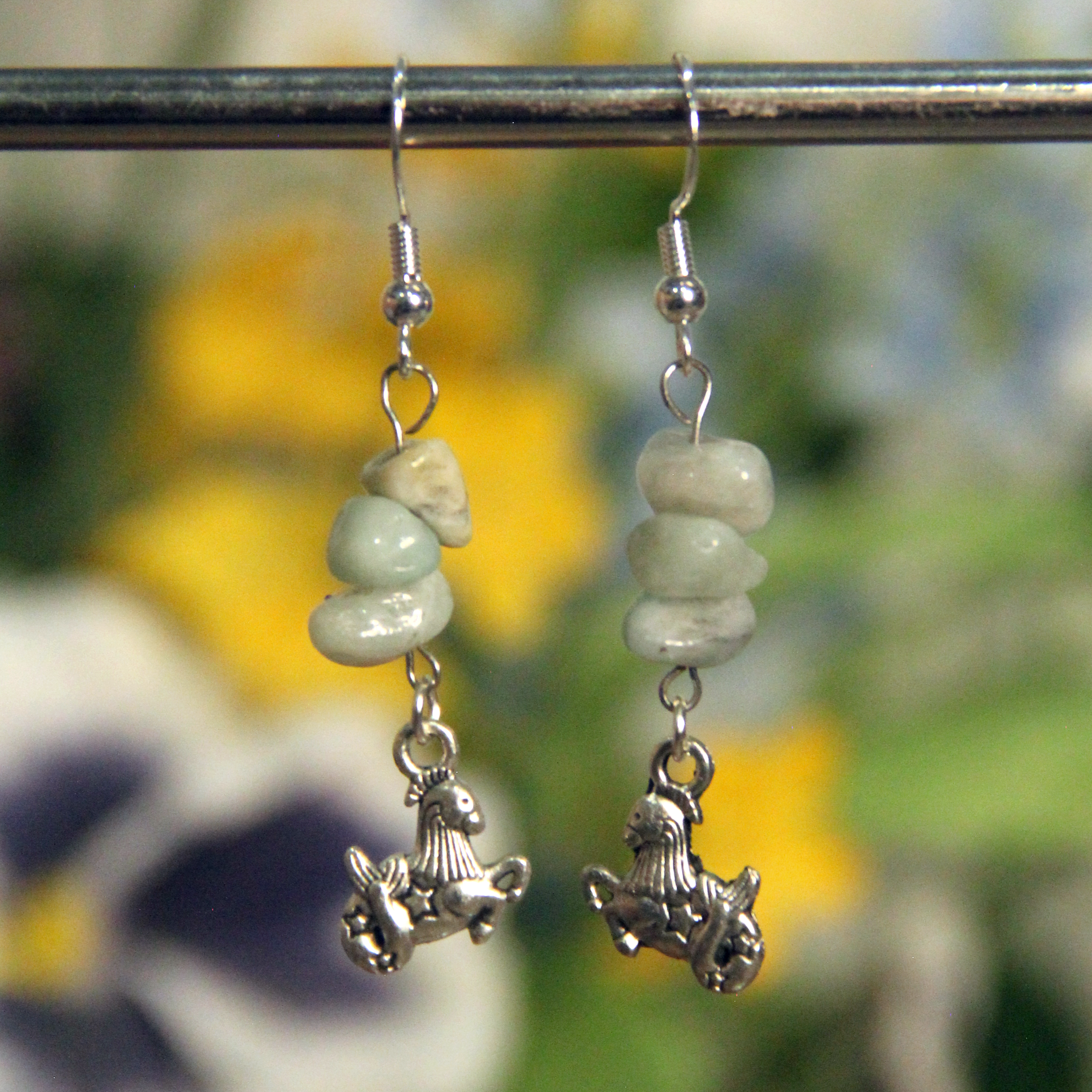 Zodiac Charm Gemstone Earrings