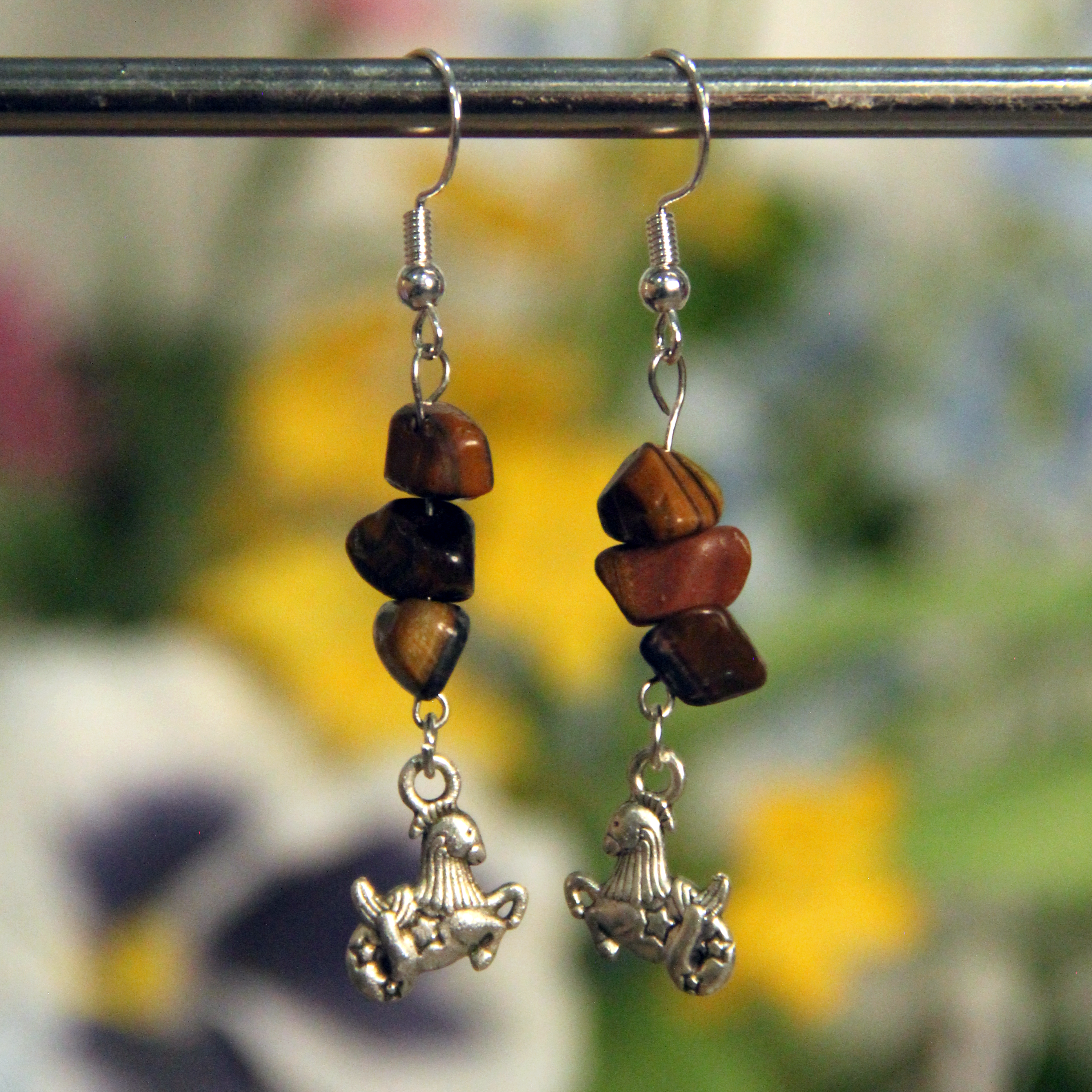 Zodiac Charm Gemstone Earrings