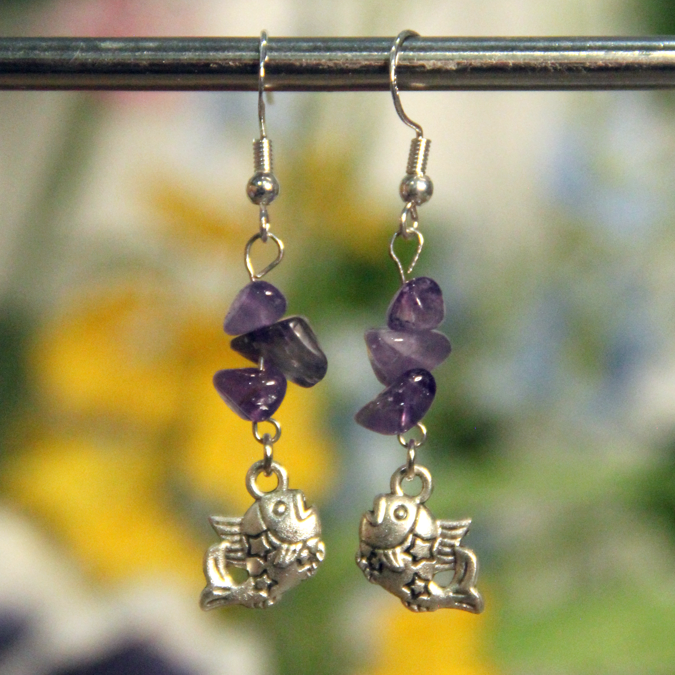 Zodiac Charm Gemstone Earrings