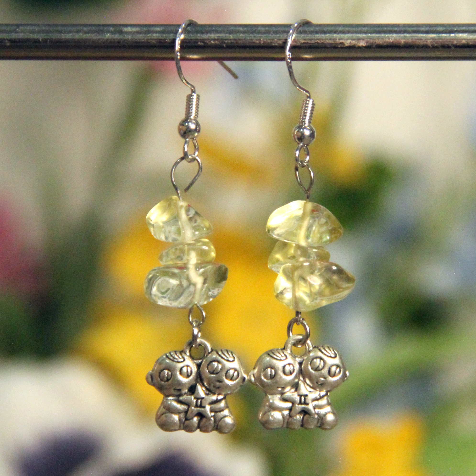 Zodiac Charm Gemstone Earrings
