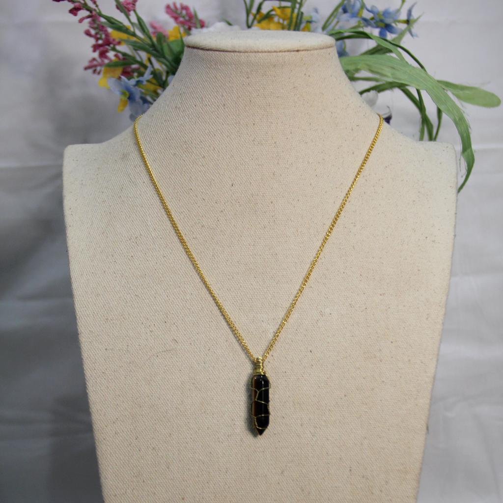Double Terminated Tiger's Eye Pendant