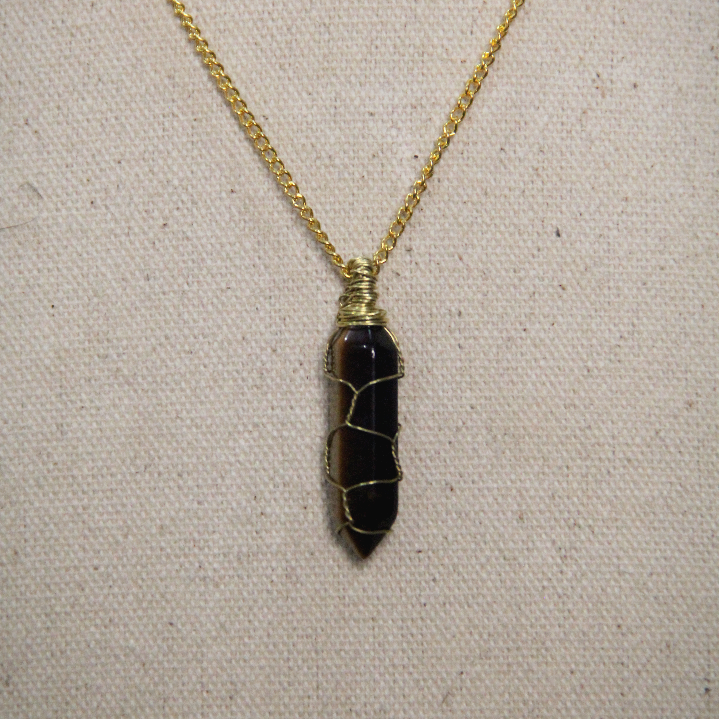 Double Terminated Tiger's Eye Pendant