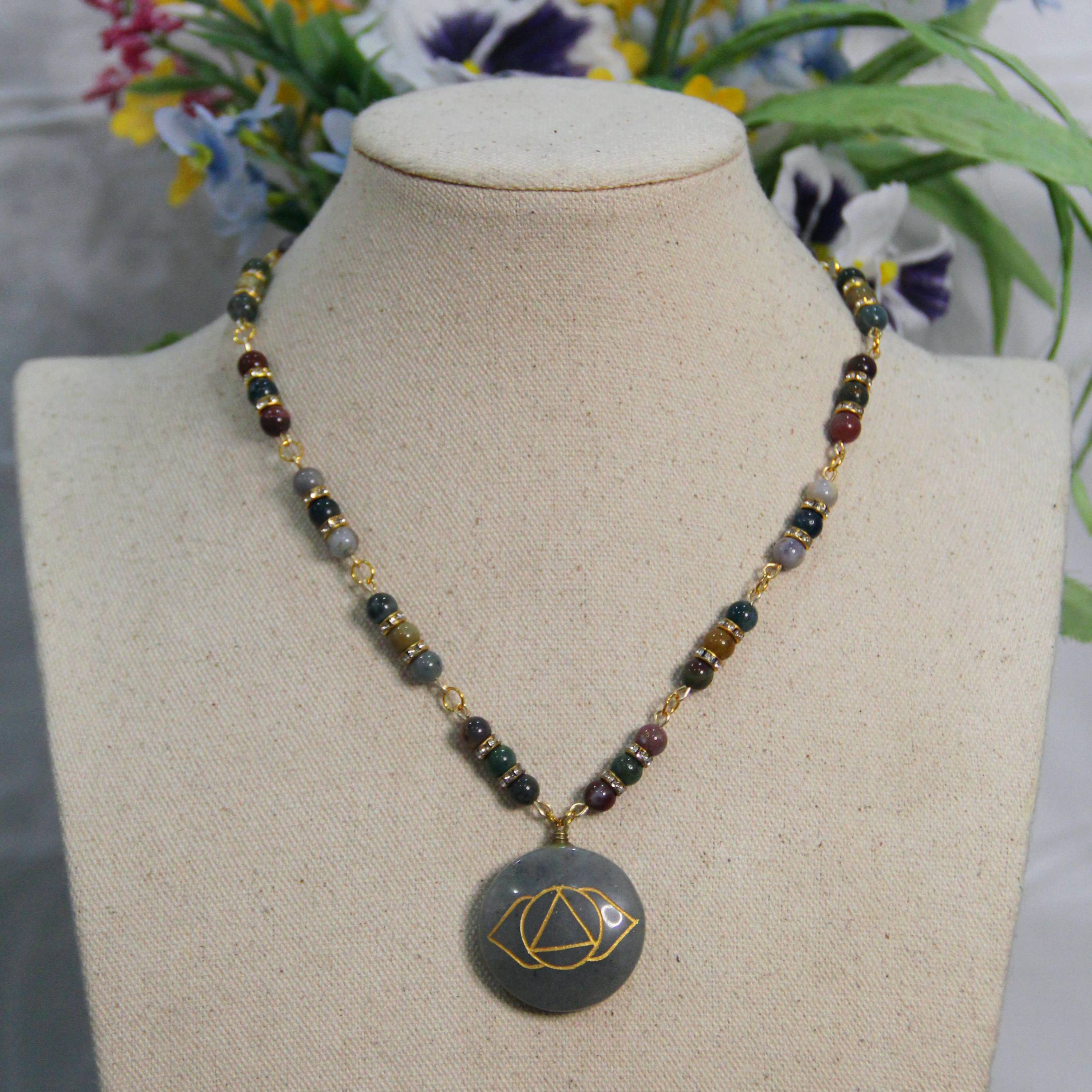 Jade Alchemist Amulet with Indian Agate