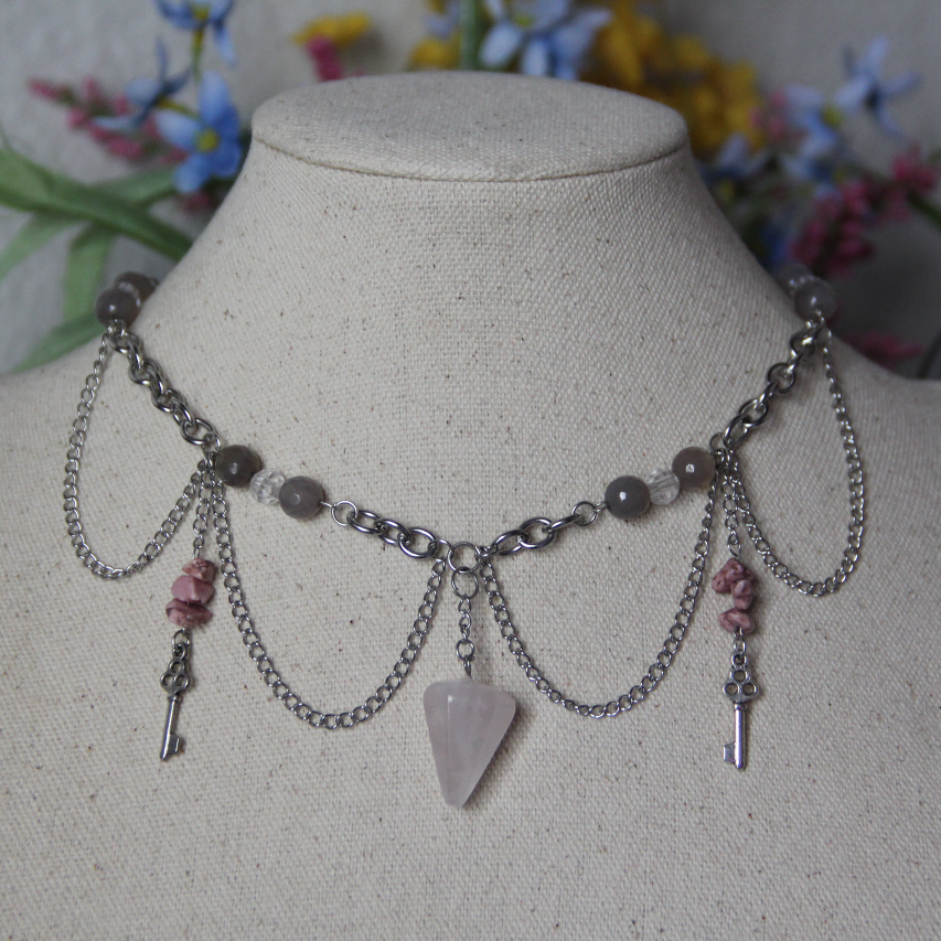 Key to the Soul Rose Quartz Pendant Necklace