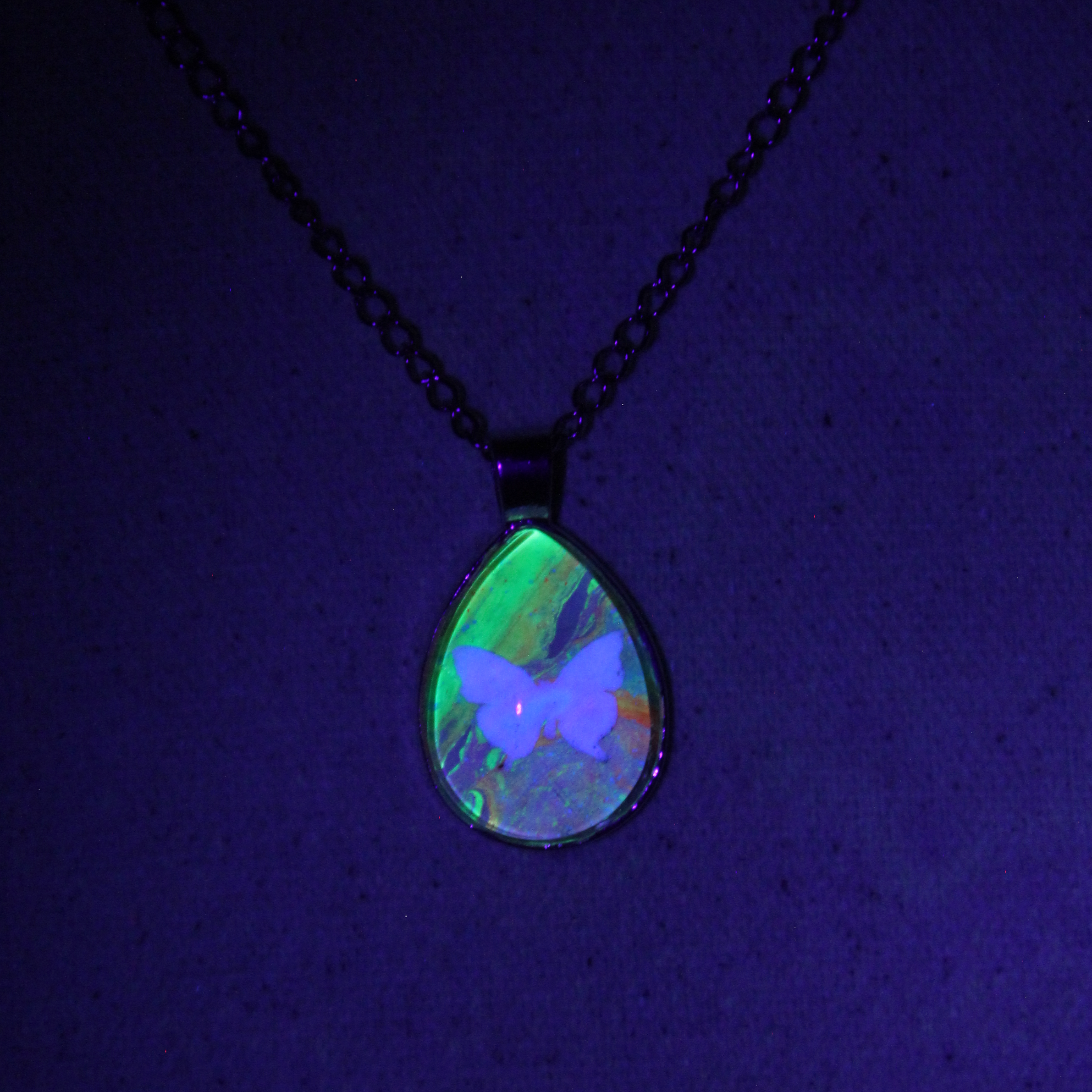 Butterfly Abstract Pour Painting Resin Pendants