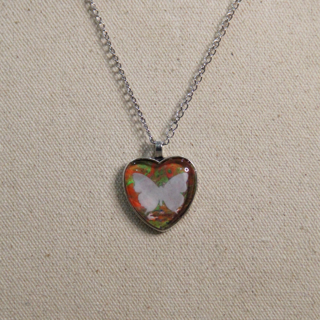 Butterfly Abstract Pour Painting Resin Pendants