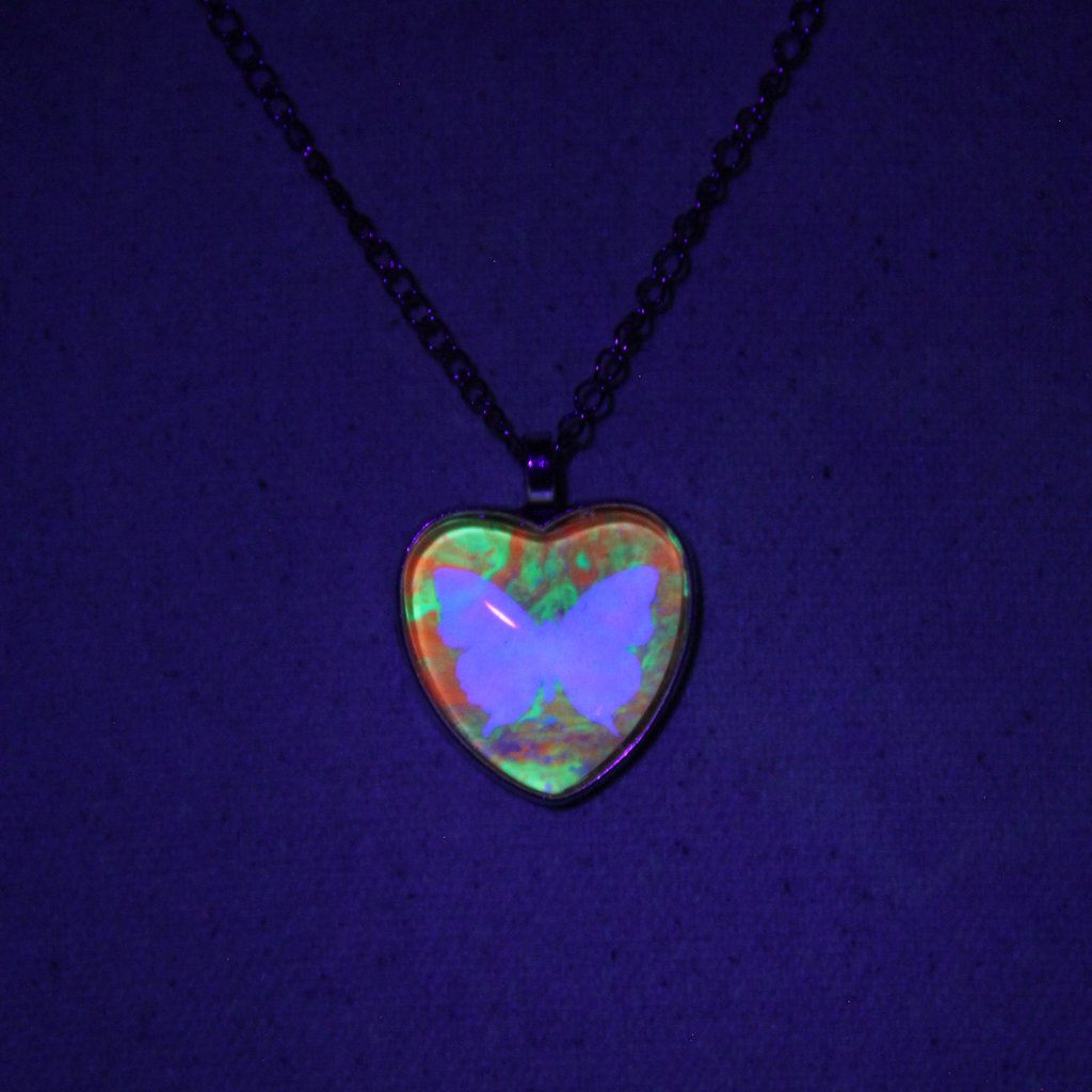 Butterfly Abstract Pour Painting Resin Pendants