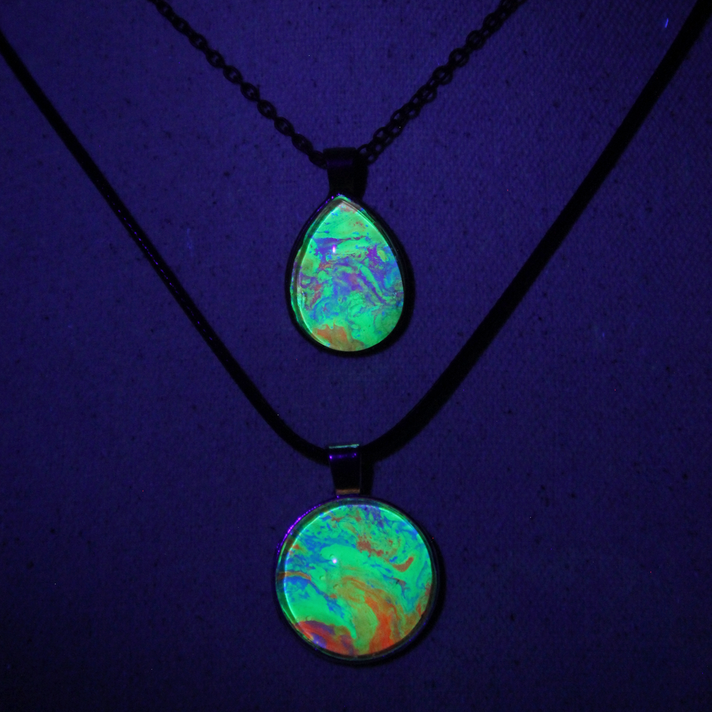 Abstract Pour Painting Resin Pendants