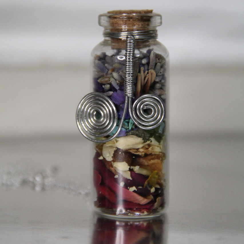 Chakra Healing Herbal Spell Jar Pendant