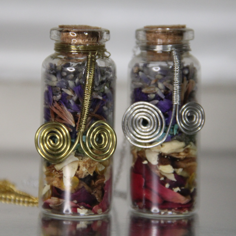 Chakra Healing Herbal Spell Jar Pendant