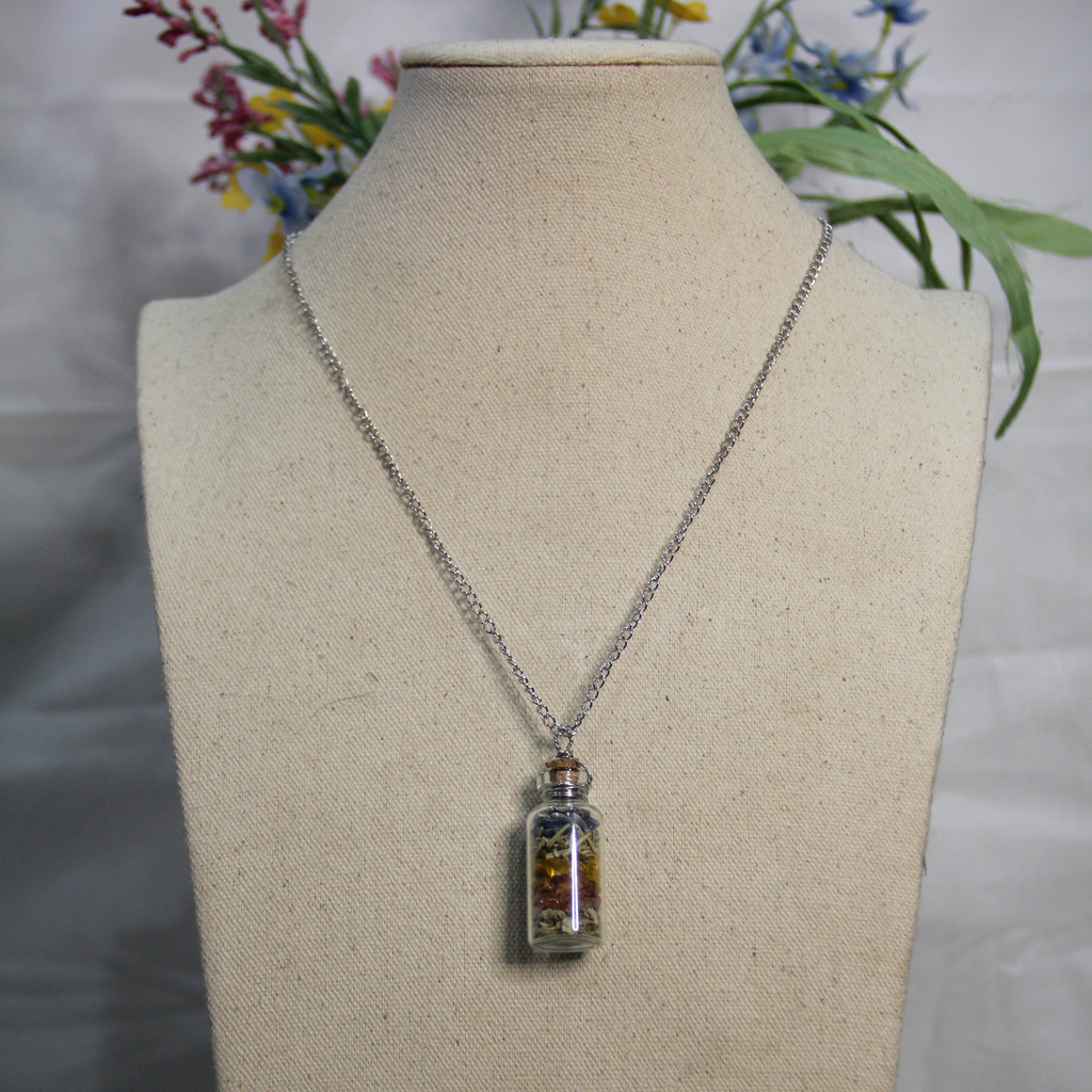Chakra Healing Spell Jar Pendant (SMALL)