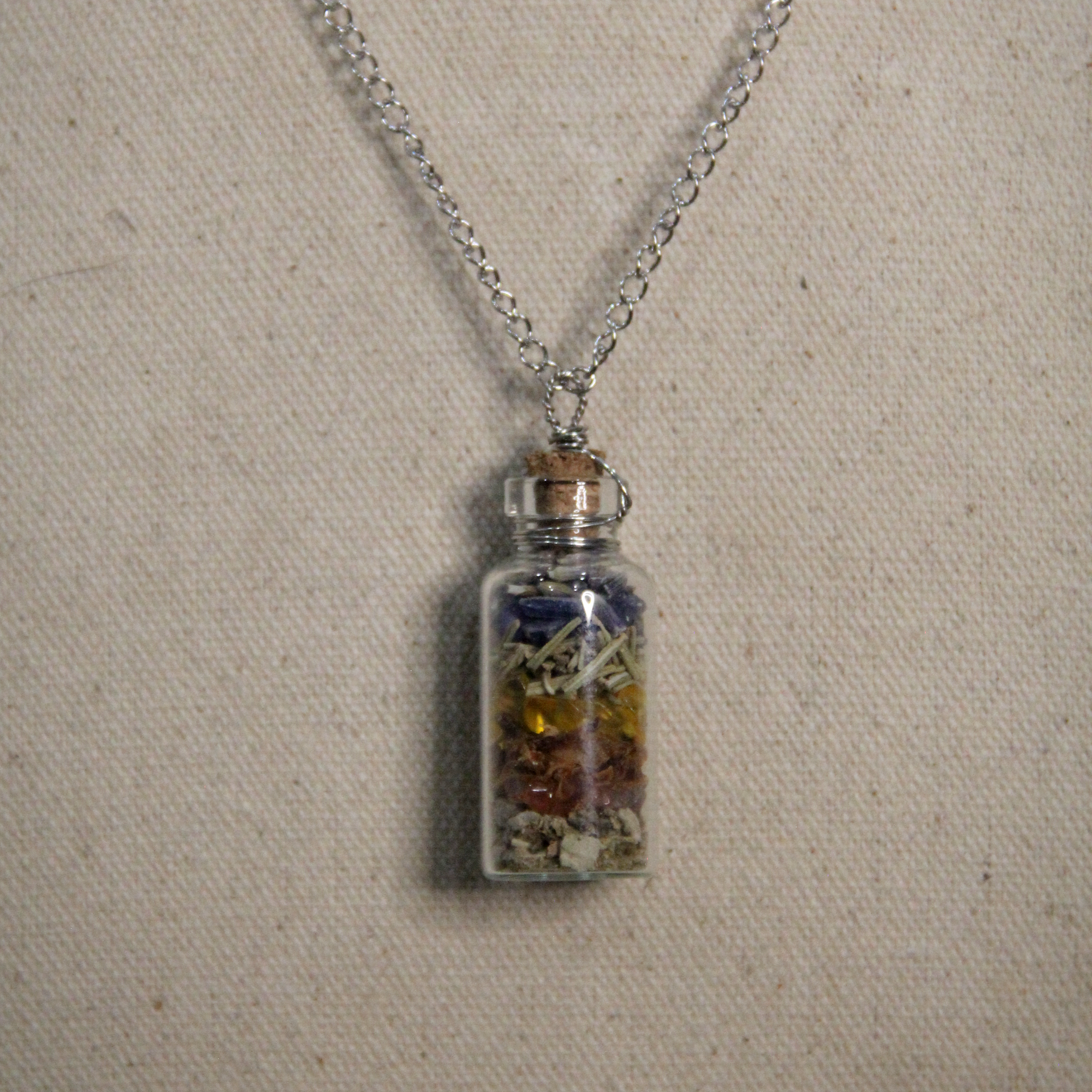 Chakra Healing Spell Jar Pendant (SMALL)