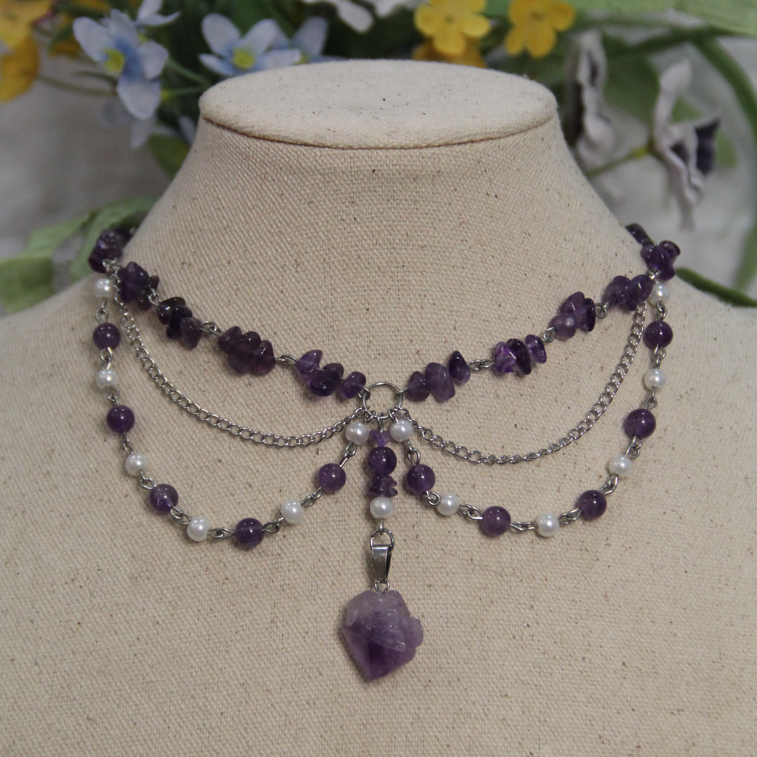 Veil of Serenity Amethyst Handmade Necklace