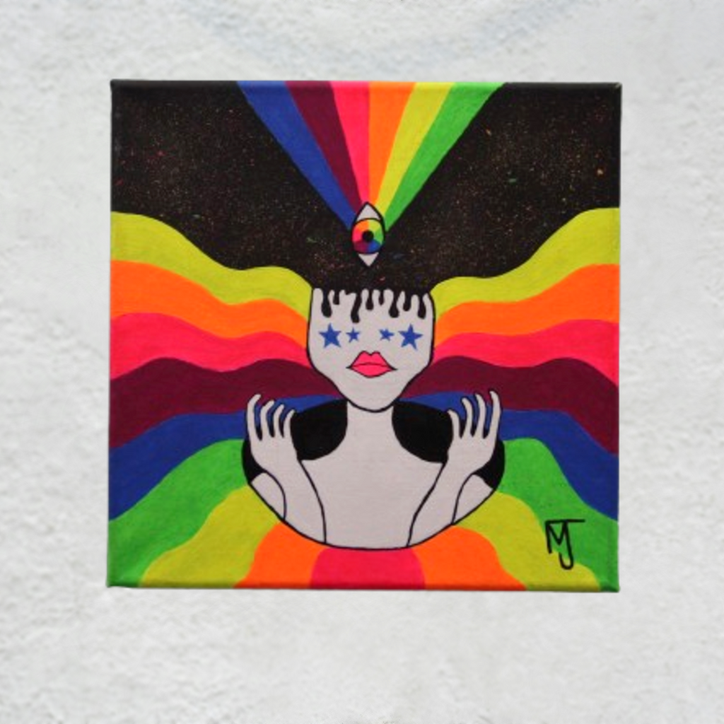"Starseer" Original Blacklight Reactive Painting