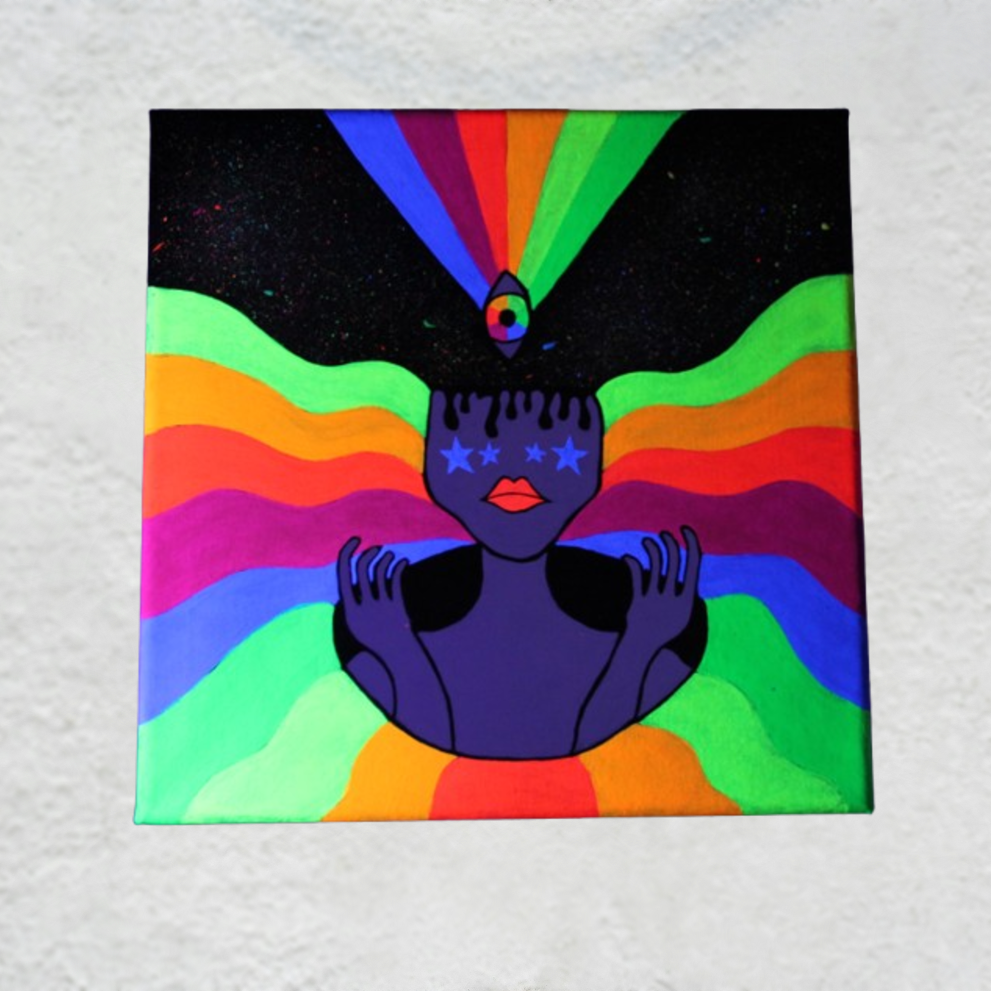 "Starseer" Original Blacklight Reactive Painting