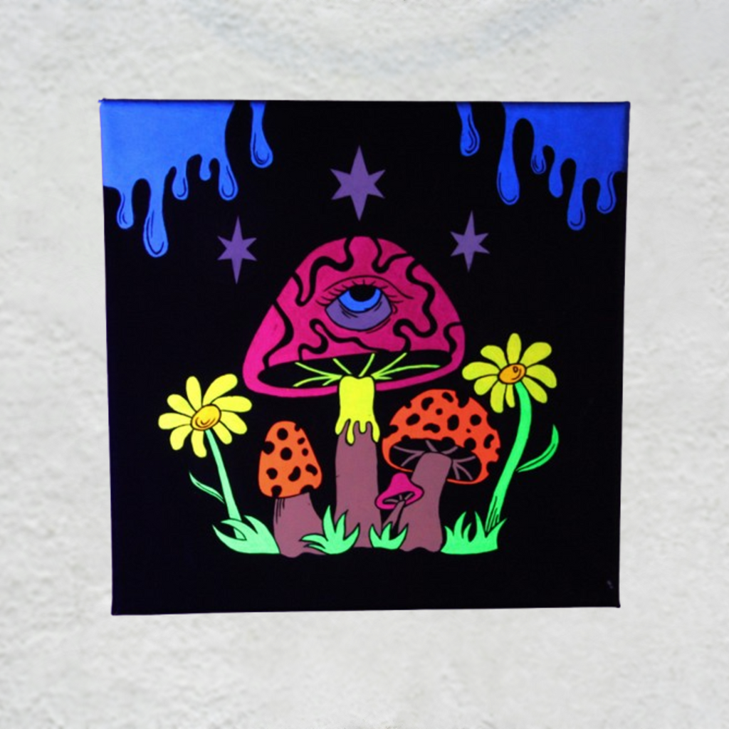 "Shroom Sanctuary" Blacklight Reactive Painting