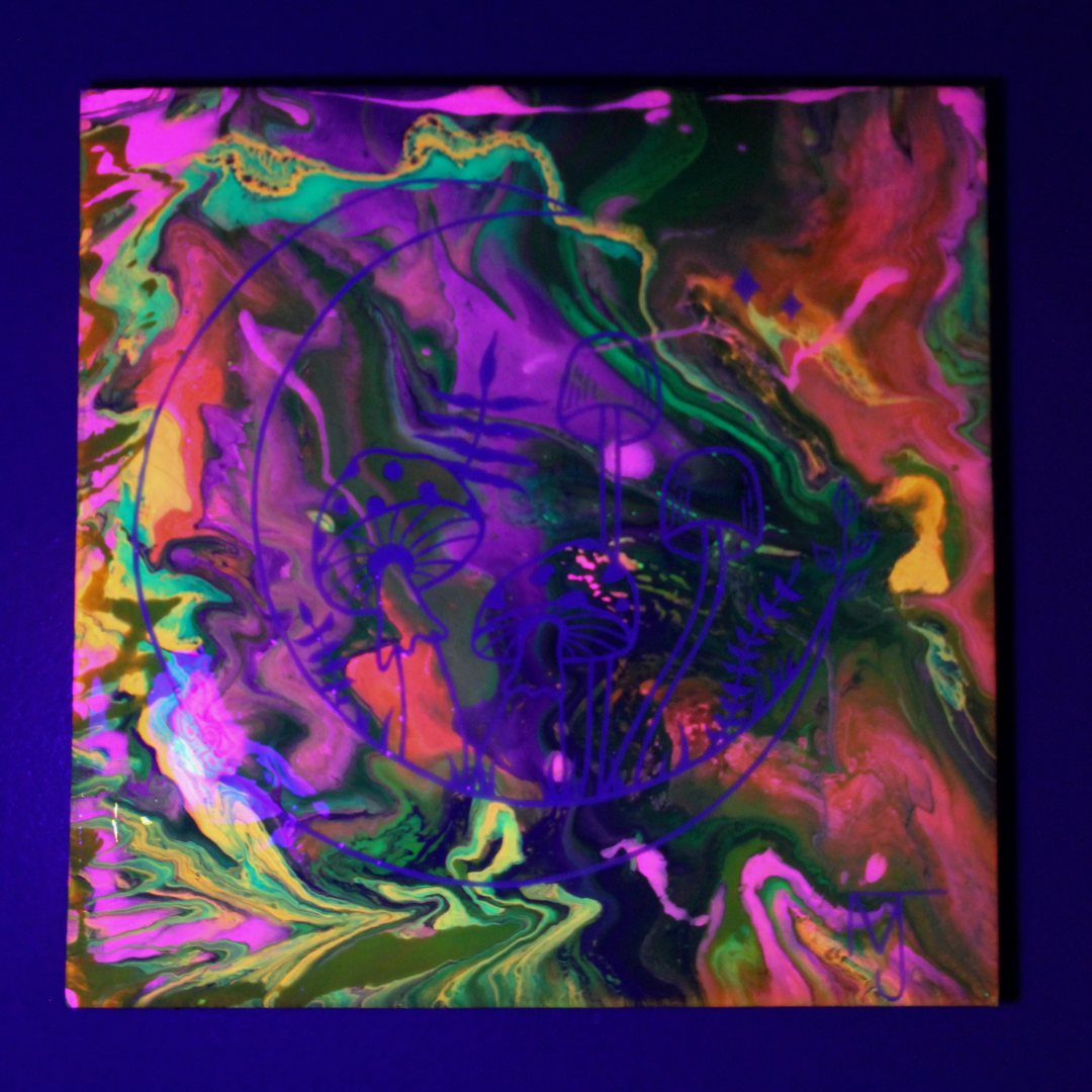 Moonlight Mycelium Blacklight Reactive Painting